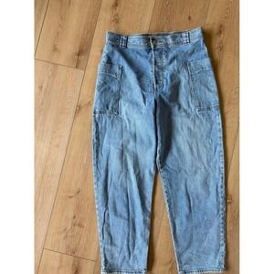 Joes Jeans The Phoebe Patch Pocket barrel Tapered Leg Light Wash Blue Size 31